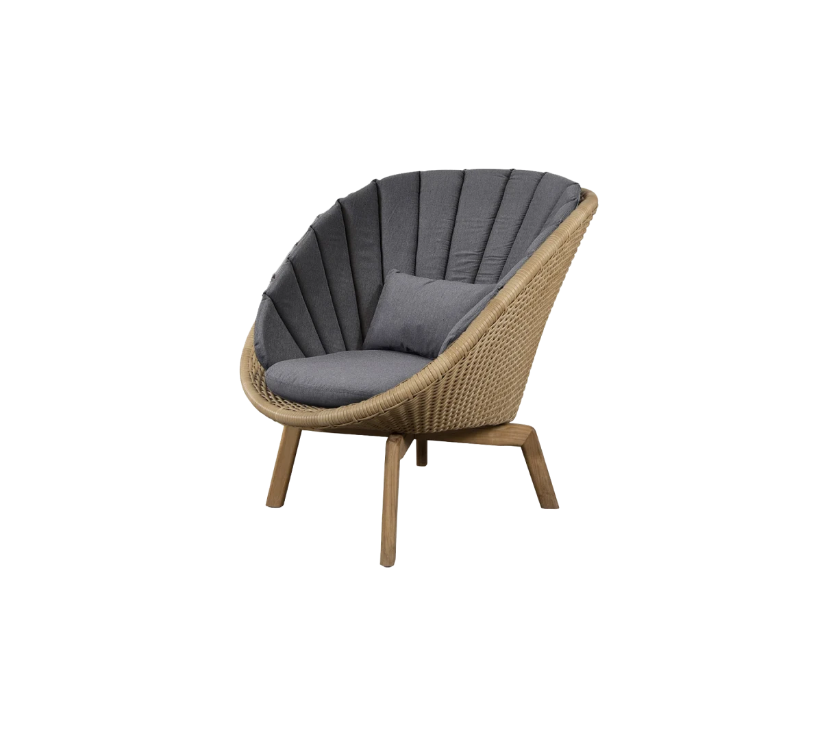 Peacock lounge chair w/teak legs