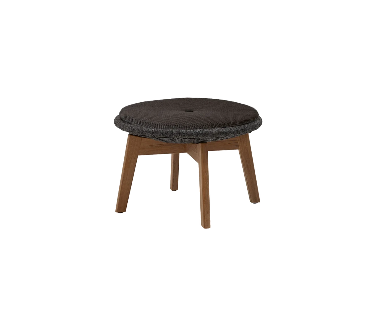 Peacock side table/footstool w/teak legs