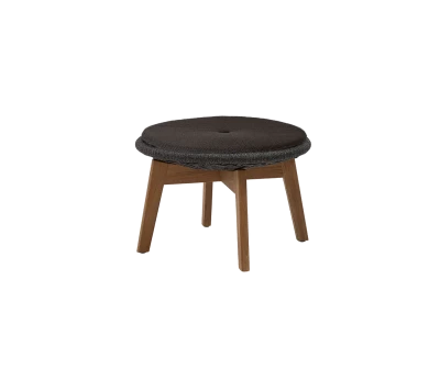 Peacock side table/footstool w/teak legs