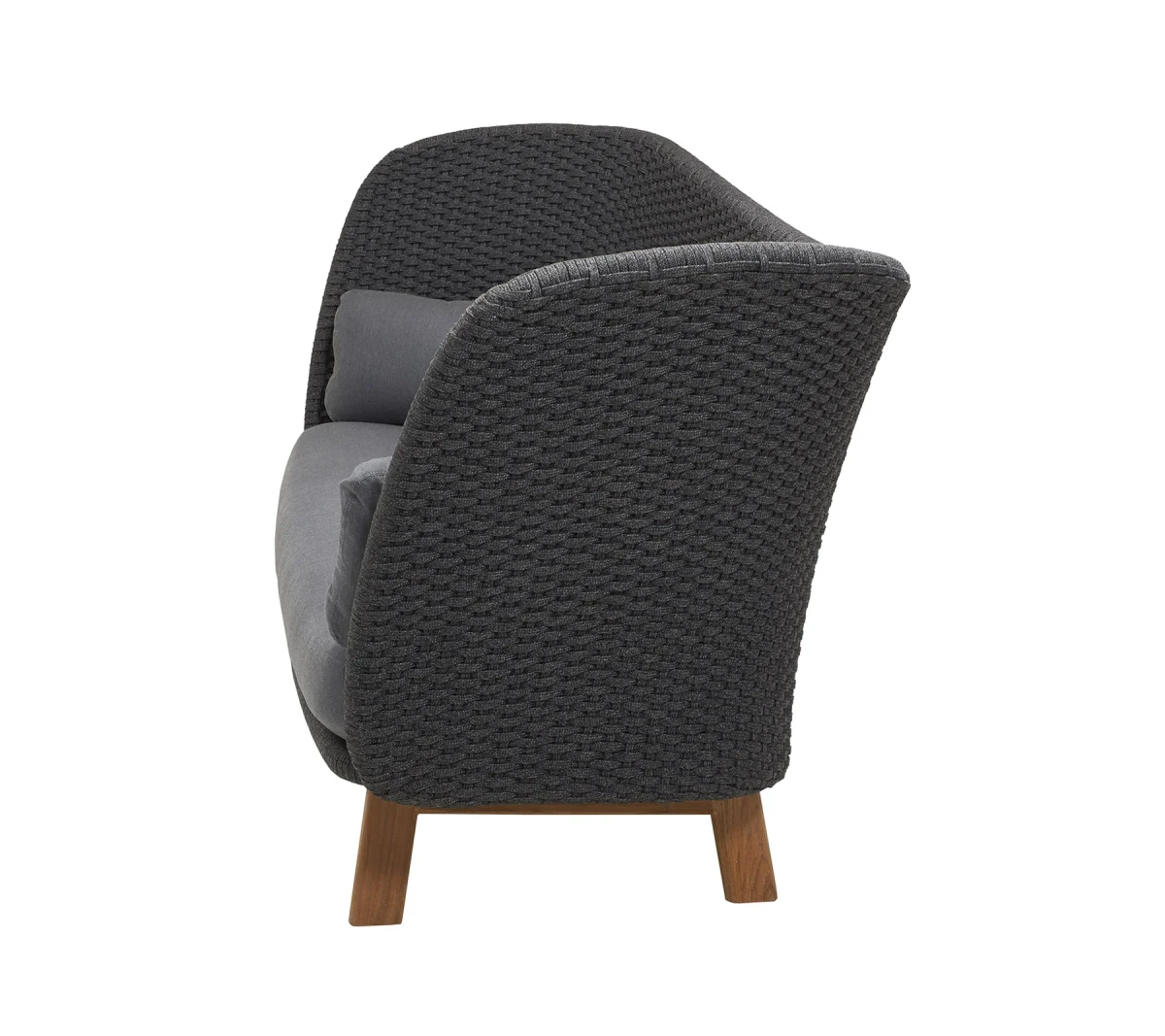 Peacock Wing 3-seater sofa w/teak legs