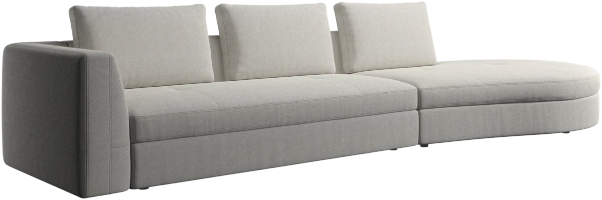 Bergamo sofa with round lounging unit,right