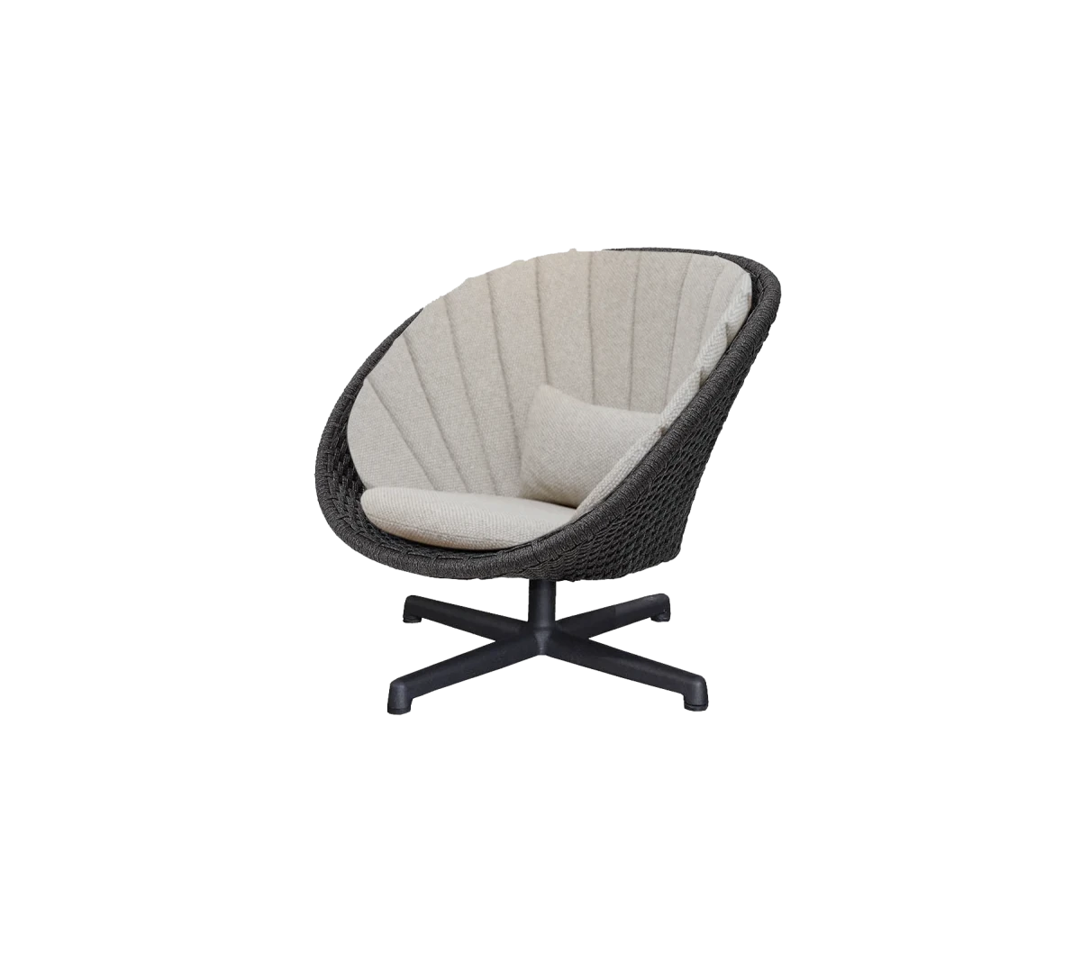 Peacock lounge chair w/swivel aluminium base