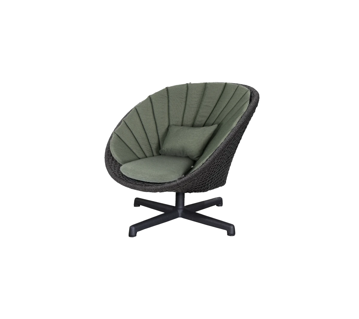 Peacock lounge chair w/swivel aluminium base