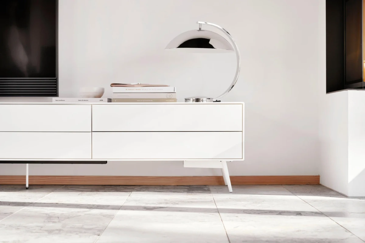 Fermo media unit with drop down doors
