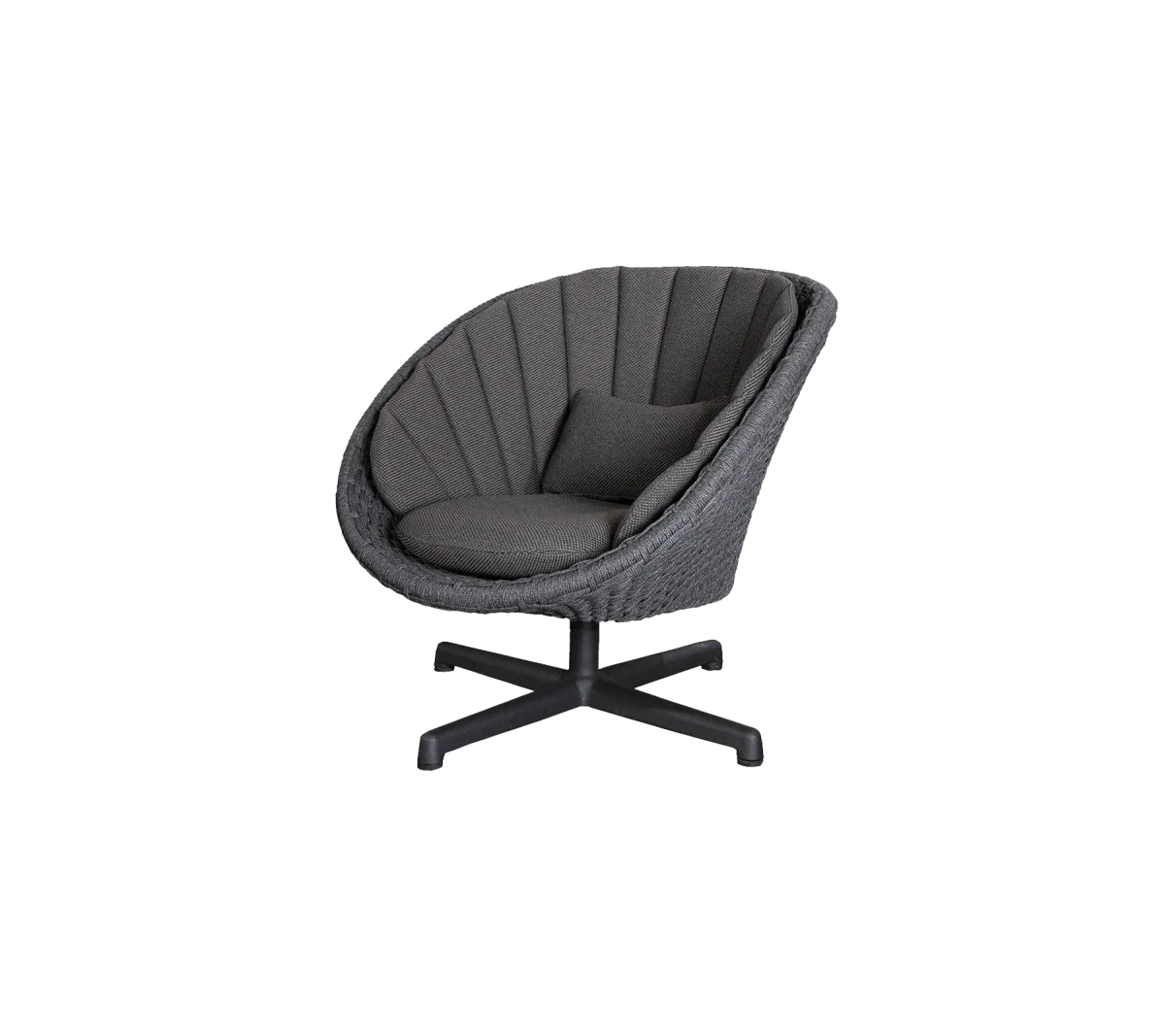 Peacock lounge chair w/swivel aluminium base