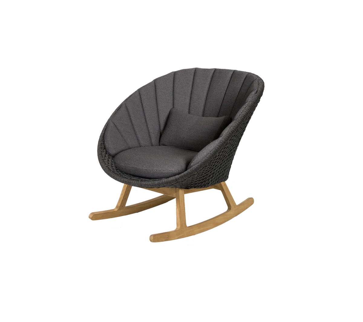 Peacock rocking chair w/teak legs