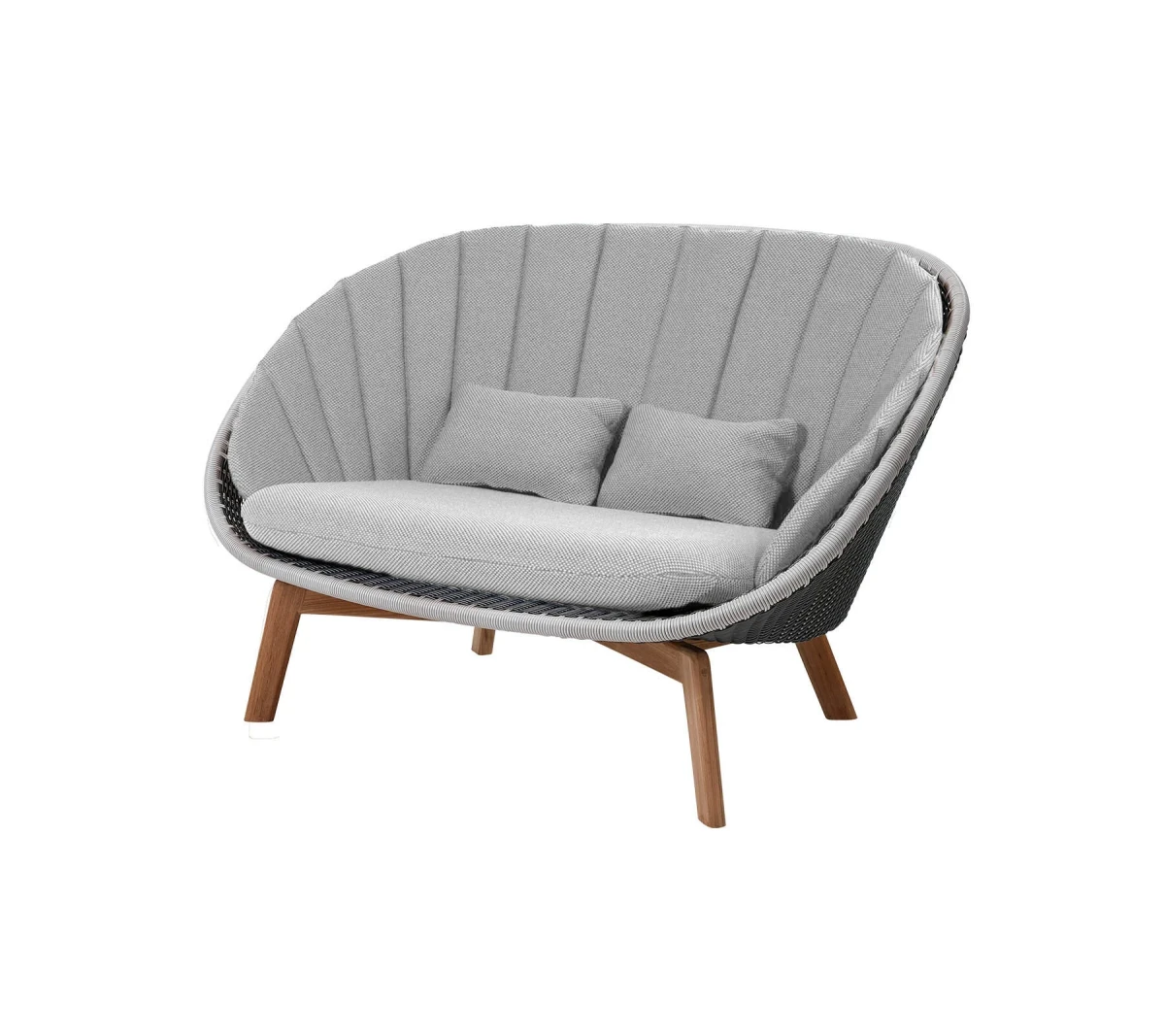 Peacock 2-seater sofa w/teak legs