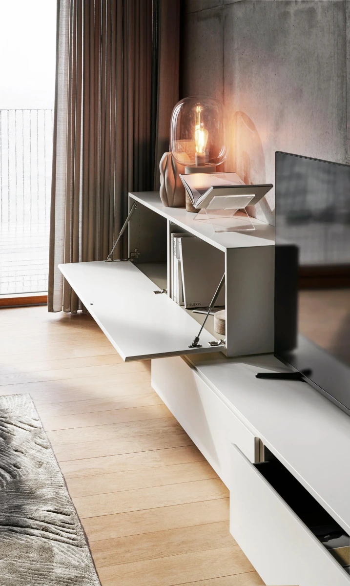 Lugano base cabinet with drawer and drop down door oak