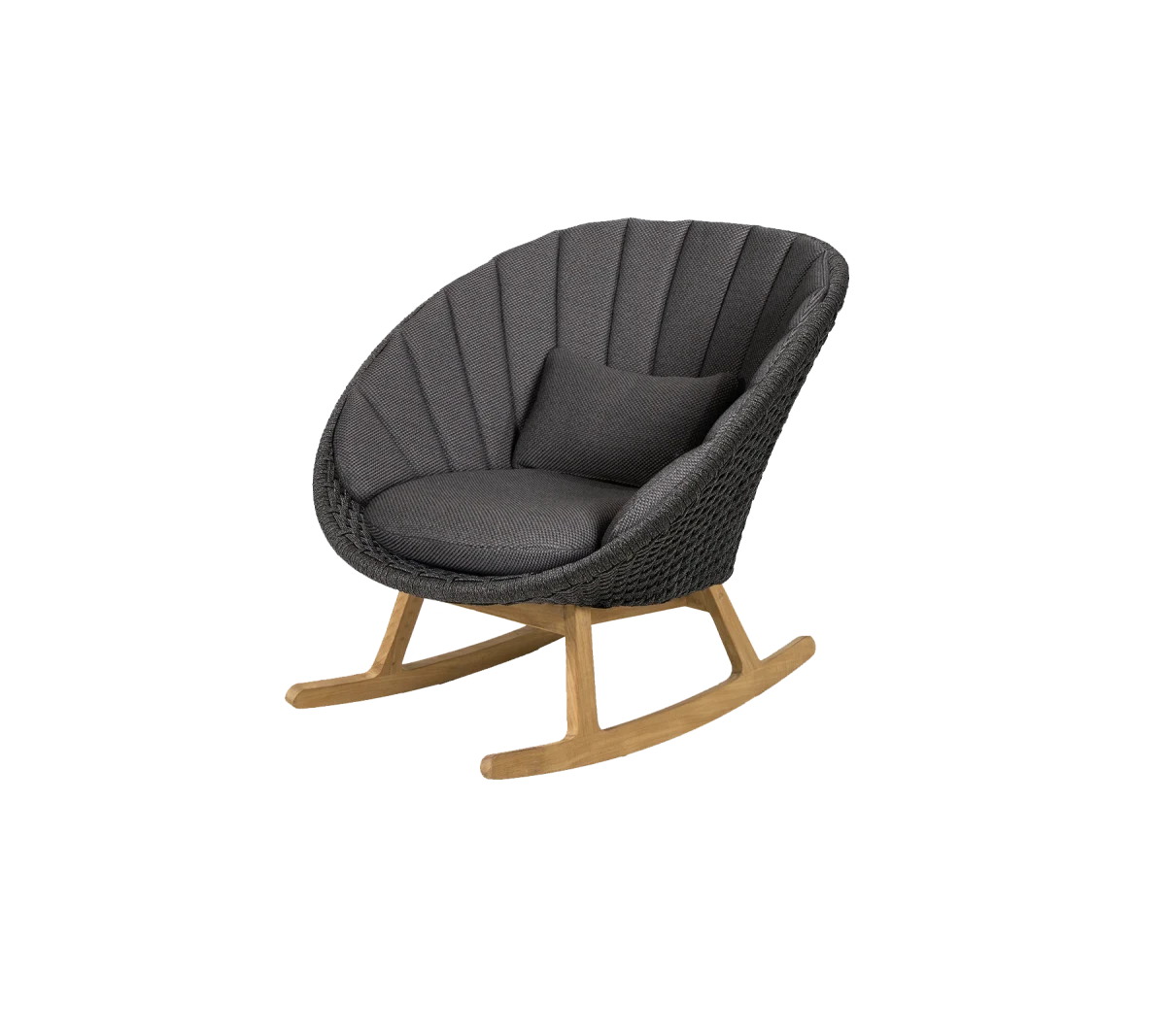 Peacock rocking chair w/teak legs