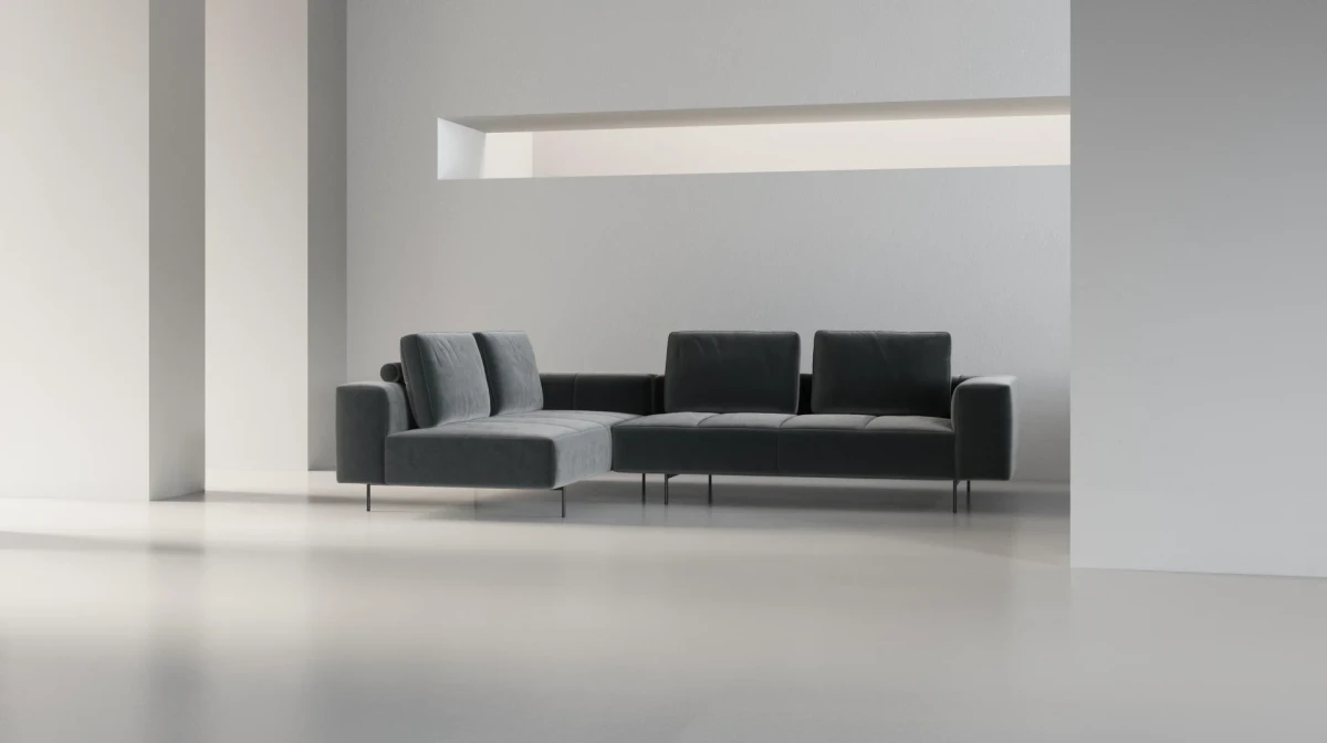 Amsterdam corner sofa with lounging unit