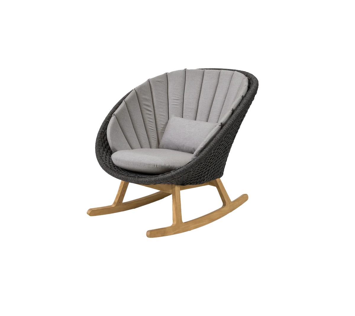 Peacock rocking chair w/teak legs