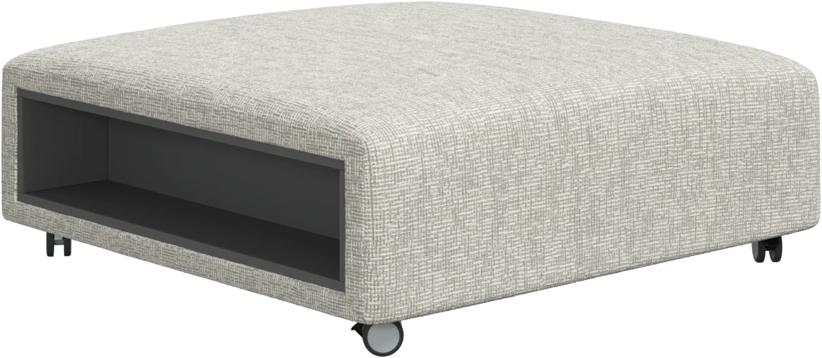 Hampton footstool on wheels with storage left and right sides
