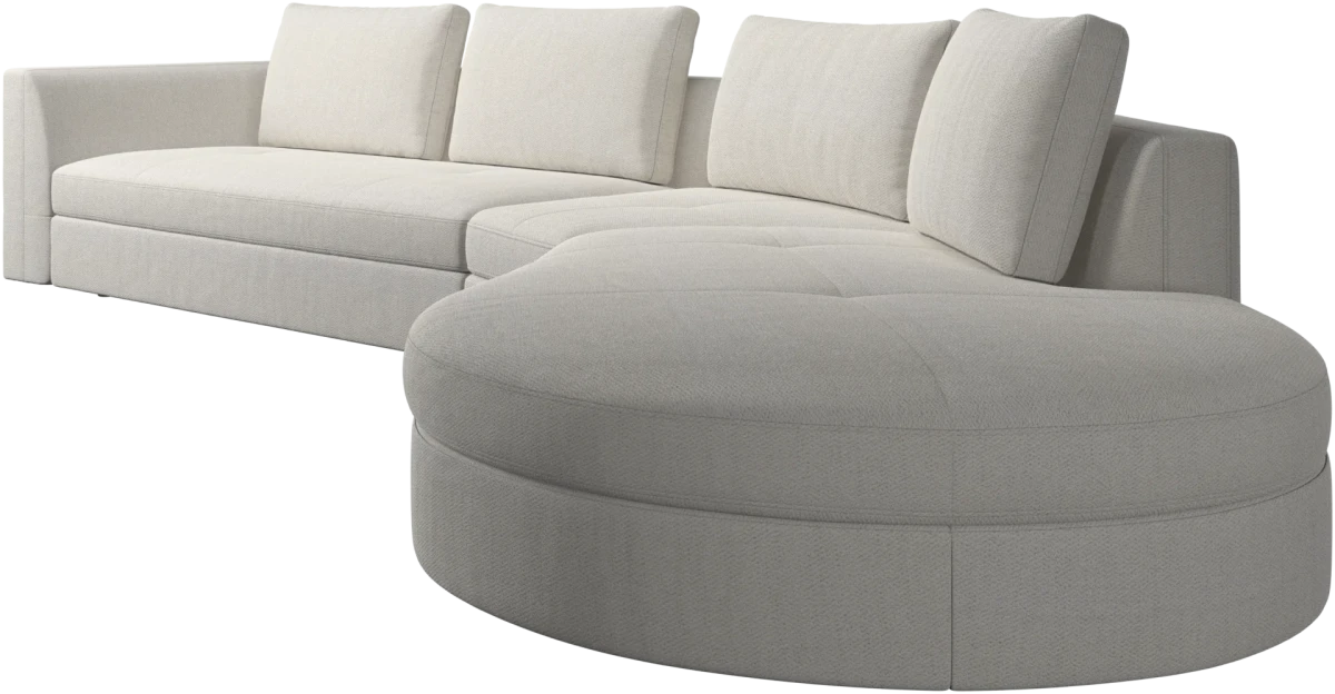 Bergamo sofa with round lounging unit,right