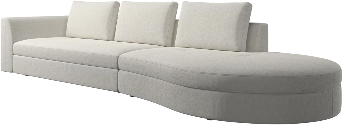 Bergamo sofa with round lounging unit,right