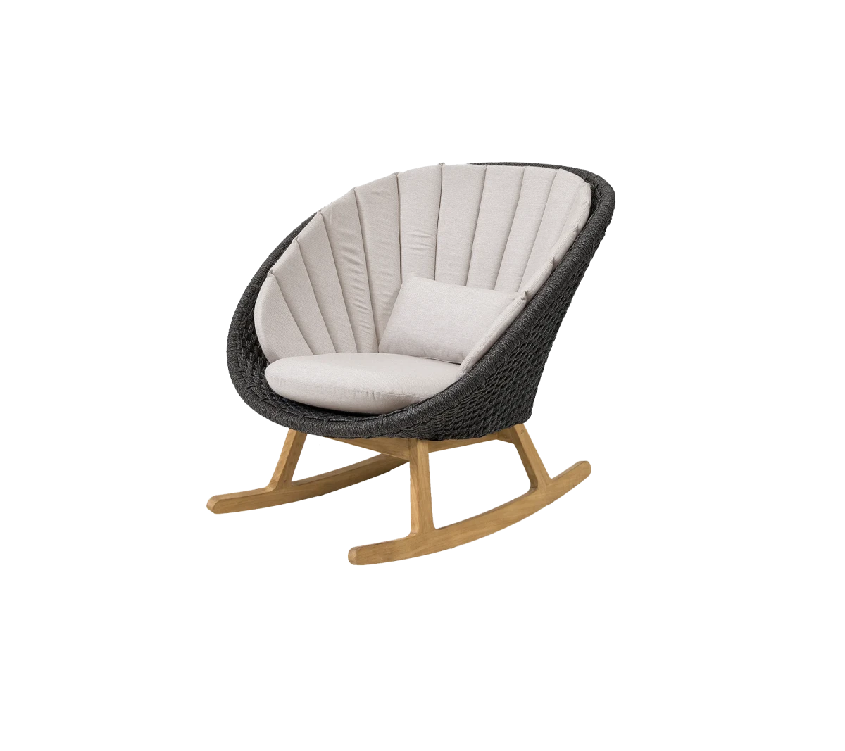 Peacock rocking chair w/teak legs