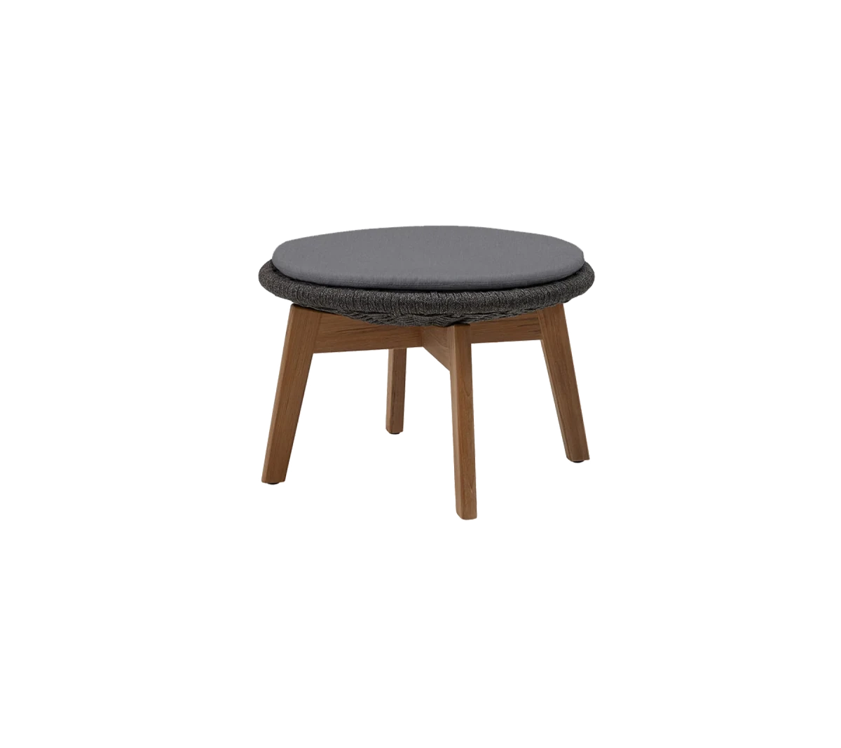 Peacock side table/footstool w/teak legs