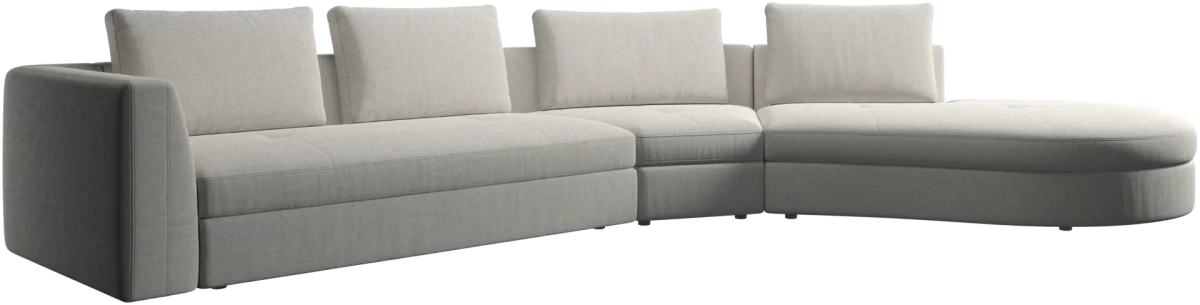 Bergamo sofa with round lounging unit,right