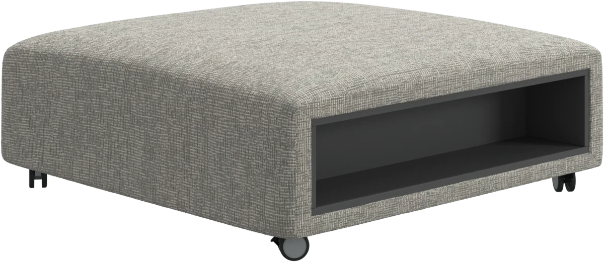 Hampton footstool on wheels with storage left and right sides