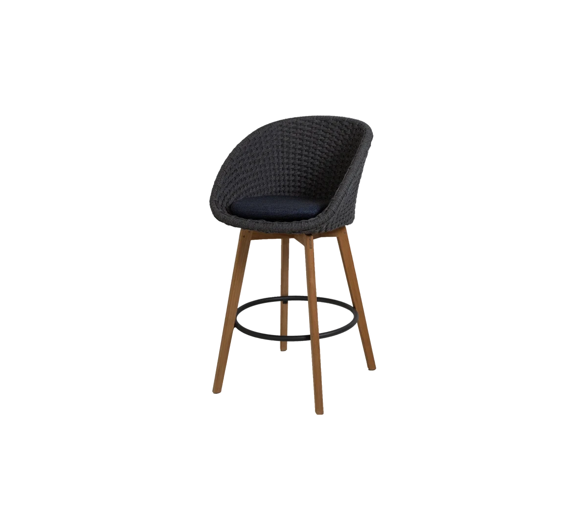 Peacock bar chair w/teak legs