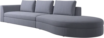 Bergamo sofa with round lounging unit,right